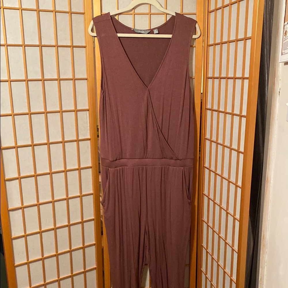 G by Giuliana Women’s Size XL Sleeveless Mauve Dusty Rose Jumpsuit 1 piece